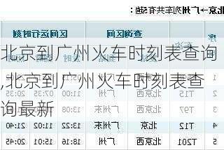 北京到广州火车时刻表查询,北京到广州火车时刻表查询最新-第3张图片-动人旅游网