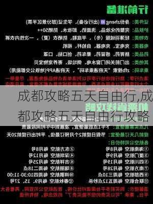 成都攻略五天自由行,成都攻略五天自由行攻略-第3张图片-动人旅游网